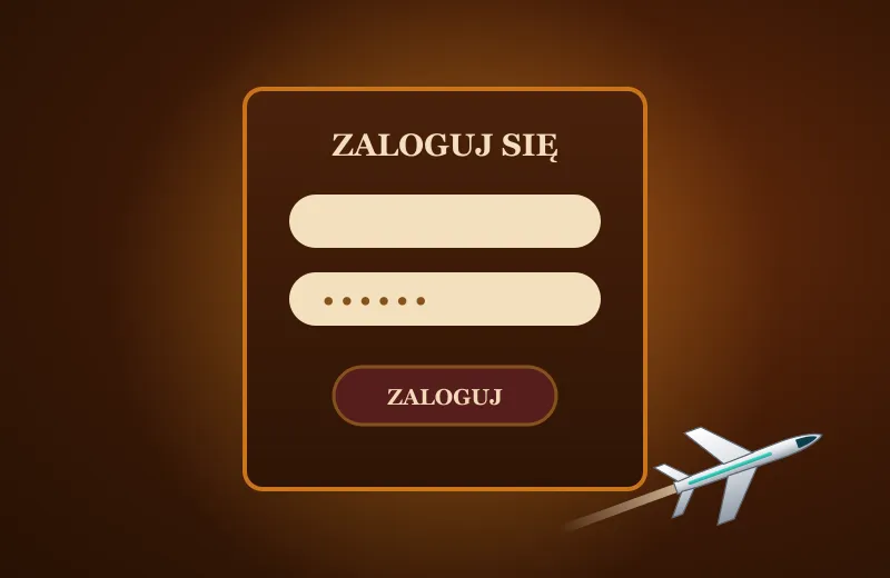 Okno logowania z polami i bordowym przyciskiem – Jet Casino login